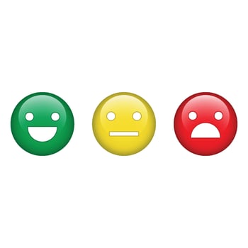 Set of emoticons of sadness, joy and indifference vector