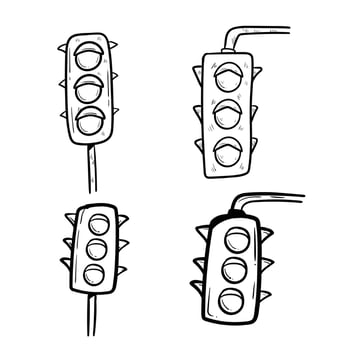 traffic lights doodle art vector