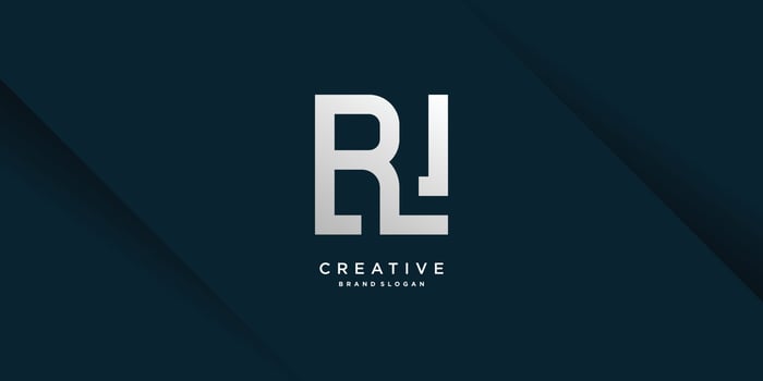 Monogram letter R logo with modern bold concept for initial or company Part 7 vector