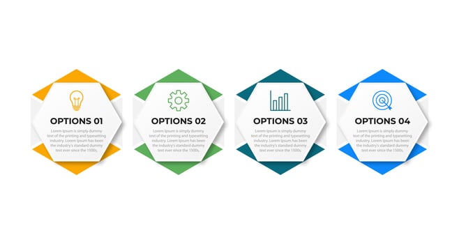 Vector infographic design template with 4 options or steps