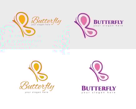 Letter B Butterfly Logo Template vector