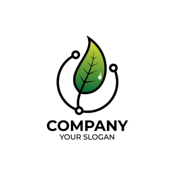 Leaf tech logo design vector
