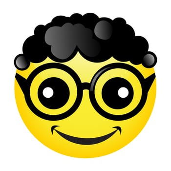 Smart cartoon character with black and curly hair vector