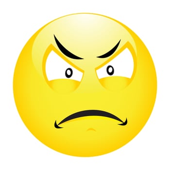 Angry n face isolated on white background - vector illustration