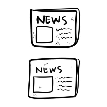 news paper doodle art vector