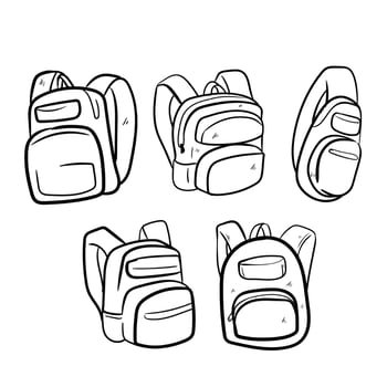 bag ransel doodle art vector