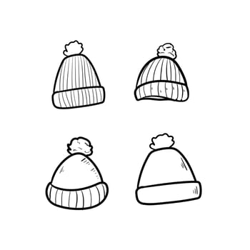 beanie art doodle vector