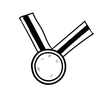 medal doodle art vector