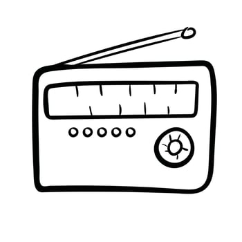 radio doodle art vector