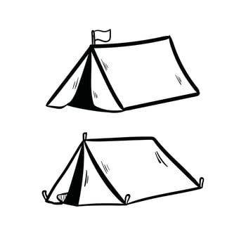 tent doodle art vector