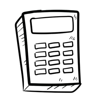 calculator doodle art vector