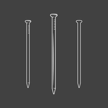 Nail isolated on black background vector