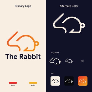 elegant bunny rabbit logo concept template vector