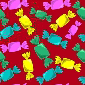Seamless vector pattern with sweet caramel Candy