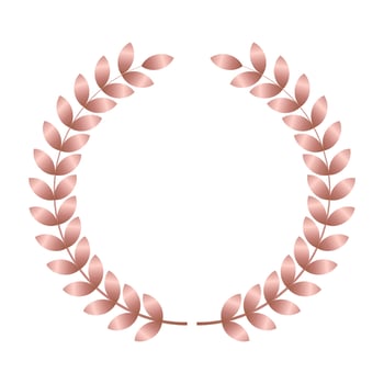 Elegant rose gold laurel wreath frame design element vector