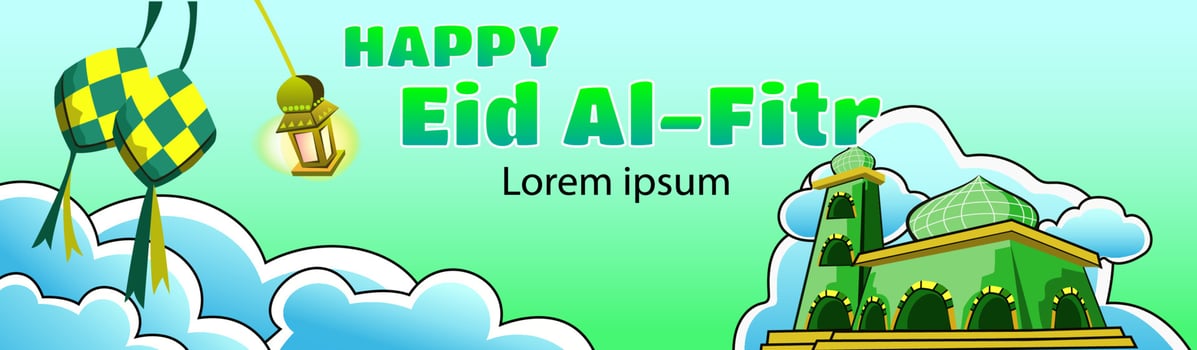 banner eid al fitr free vector
