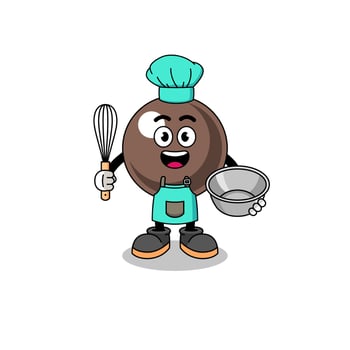 Illustration of tapioca pearl as a bakery chef vector