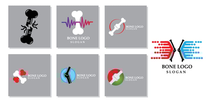 simple bone health icon vector logo