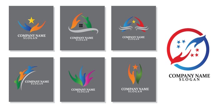 vector logo Icon of global community or teamwork or social network of people