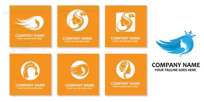 hair care logo vector icon skin health illustration design concept