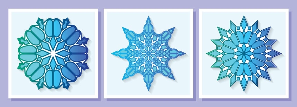 Set of colorful mandala design template vector