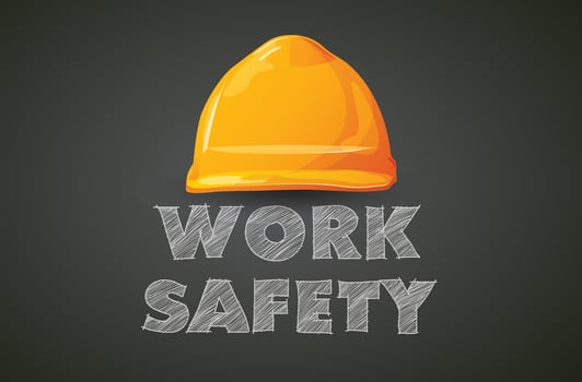 work safety, safety equipment, construction concept, vector design