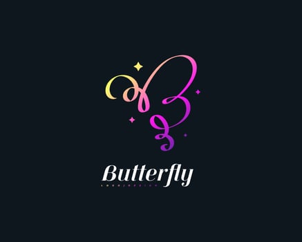 Colorful Butterfly Logo or Icon. Minimalist Butterfly Logo Illustration with Line Style for Brand Identity vector
