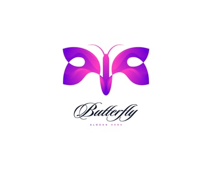 Colorful Butterfly Logo or Icon. Minimalist Butterfly Logo Illustration with Line Style for Brand Identity vector