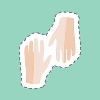 Sticker line cut Gloves. suitable for Spring symbol. simple design editable. design template vector. simple symbol illustration vector