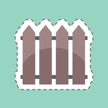 Sticker line cut Fence. suitable for Spring symbol. simple design editable. design template vector. simple symbol illustration vector