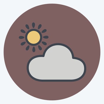 Icon Cloudy Weather. suitable for Spring symbol. color mate style. simple design editable. design template vector. simple symbol illustration vector