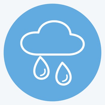 Icon Raining. suitable for Spring symbol. blue eyes style. simple design editable. design template vector. simple symbol illustration vector