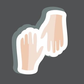 Sticker Gloves. suitable for Spring symbol. simple design editable. design template vector. simple symbol illustration vector