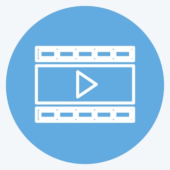 Icon Video and Animation. suitable for IT Services symbol. blue eyes style. simple design editable. design template vector. simple symbol illustration vector