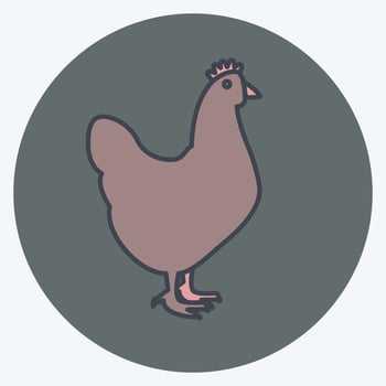 Icon Chicken. suitable for animal symbol. color mate style. simple design editable. design template vector. simple symbol illustration vector