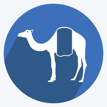 Icon Camel. suitable for animal symbol. long shadow style. simple design editable. design template vector. simple symbol illustration vector