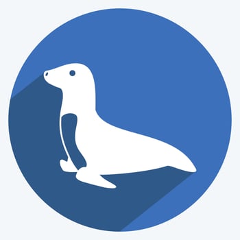 Icon Sea Dog. suitable for animal symbol. long shadow style. simple design editable. design template vector. simple symbol illustration vector