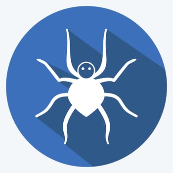 Icon Spider. suitable for animal symbol. long shadow style. simple design editable. design template vector. simple symbol illustration vector
