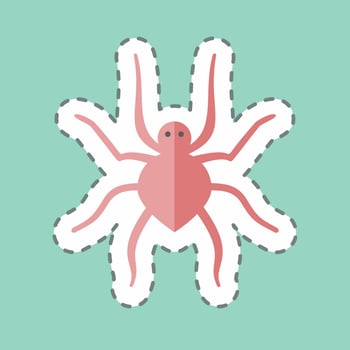 Sticker line cut Spider. suitable for animal symbol. simple design editable. design template vector. simple symbol illustration vector