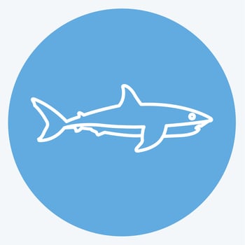 Icon Shark. suitable for animal symbol. blue eyes style. simple design editable. design template vector. simple symbol illustration vector