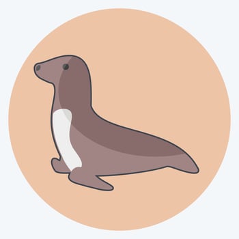 Icon Sea Dog. suitable for animal symbol. flat style. simple design editable. design template vector. simple symbol illustration vector