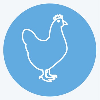 Icon Chicken. suitable for animal symbol. blue eyes style. simple design editable. design template vector. simple symbol illustration vector