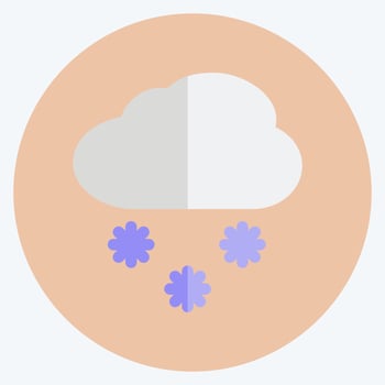 Icon Snowing. suitable for disasters symbol. flat style. simple design editable. design template vector. simple symbol illustration vector
