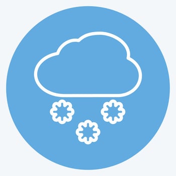 Icon Snowing. suitable for disasters symbol. blue eyes style. simple design editable. design template vector. simple symbol illustration vector