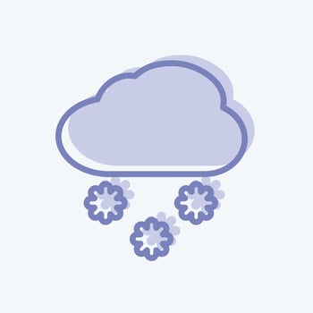 Icon Snowing. suitable for disasters symbol. two tone style. simple design editable. design template vector. simple symbol illustration vector