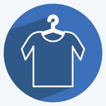 Icon Shirt on Hanger. suitable for Tailor symbol. long shadow style. simple design editable. design template vector. simple symbol illustration vector
