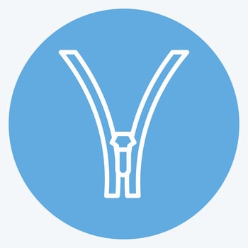 Icon Zipper. suitable for Tailor symbol. blue eyes style. simple design editable. design template vector. simple symbol illustration vector