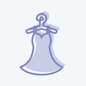 Icon Stitched Dress. suitable for Tailor symbol. two tone style. simple design editable. design template vector. simple symbol illustration vector
