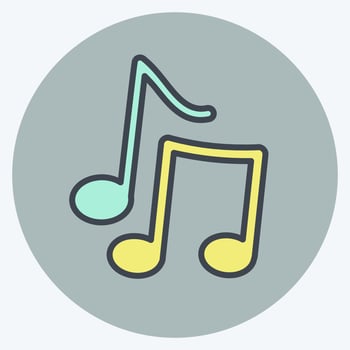 Icon Musical Note. suitable for music symbol. color mate style. simple design editable. design template vector. simple symbol illustration vector