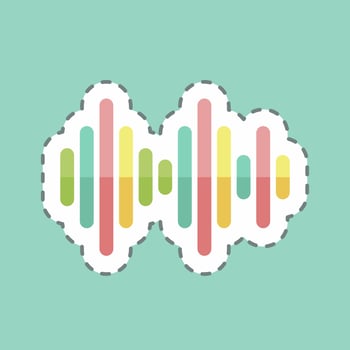 Sticker line cut Music Indicator. suitable for music symbol. color mate style. simple design editable. design template vector. simple symbol illustration vector